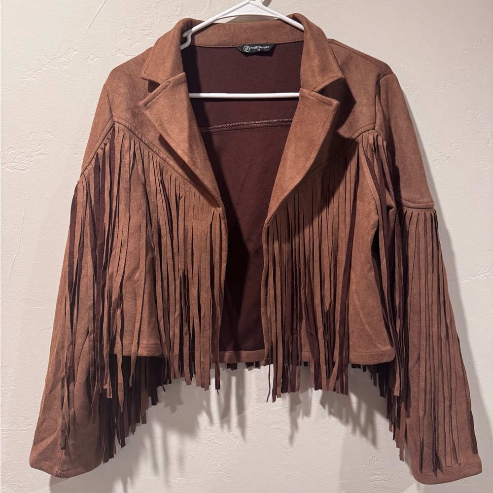Stylish Tan Fringe Jacket